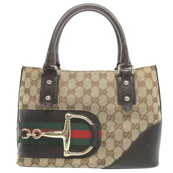 Gucci 137475 Shelly GG Canvas Leather Beige Brown Handbag 1789GUCCI - Picture 2 of 9
